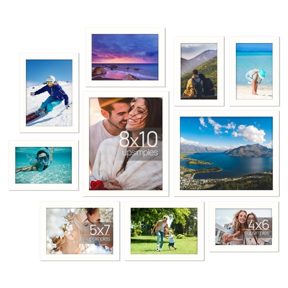 10 Pack Picture Frames Collage Wall Decor for Mounting or Tabletop Display, Photo Gallery Frame Set for Family, Multi Sizes Including 8x10, 5x7, 4x6, Black