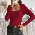 thumbnail image 4 of Sweaters for Women Fall Trendy Long Sleeve Shirts Casual Slim Fit Knit Pullover Sweater Top, 4 of 5