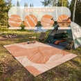 thumbnail image 3 of Pentantan Outdoor Rug 8'x10' Waterproof Reversible Portable Plastic Outside Mat for Patios, Lightweight Straw Rugs for RV Camping Garden, Orange and White, 3 of 7