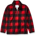 thumbnail image 1 of Boys' Polar Fleece Quarter-Zip Pullover Jacket, Red, Exploded Buffalo Check, Medium, 1 of 2