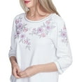 thumbnail image 4 of Alfred Dunner Womens Embroidered Flower Neckline Top, 4 of 4