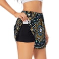 thumbnail image 3 of Lsque Dot Mandala Printed Women's Running Shorts with Liner Pockets,Elastic Quick Dry Workout Athletic Gym Yoga Shorts,Womens High Waist Shorts-Large, 3 of 9