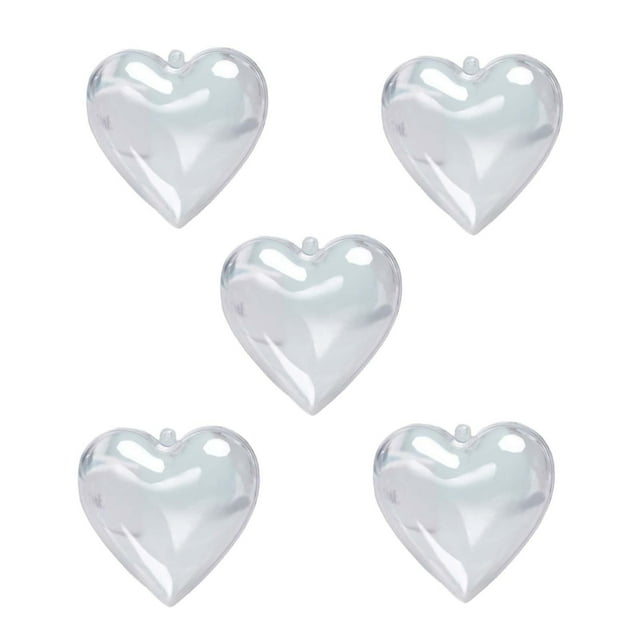 5 bolas de adorno rellenables en forma de corazón, bolas artesanales DIY, bolas colgantes de Navidad para fiesta de , decoración de regalos del , S S