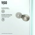thumbnail image 6 of VIGO Verona 36 in. L x 36 in. W x 73 in. H Frameless Hinged Neo-angle Shower Enclosure in Brushed Nickel with Clear Glass, 6 of 10
