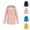 Pink, variant on Women's Raincoats Lightweight Windproof Waterproof Long Sleeve Zip Up Hooded Rain Coat with Pockets Rain Jacket Women