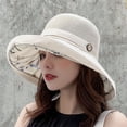 thumbnail image 2 of XIAOCHA Womens Mesh‑Panel Sun Hat Wide‑Brim Bucket Hat Outdoor Boonie Hat,Beige, 2 of 5