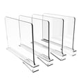 thumbnail image 1 of Inteprter Divisor de estante transparente Premium acrílico de 4 Uds para organizador de ropa y dormitorio ligero Almacenamiento y organización del hogar, 1 of 6