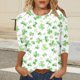 thumbnail image 5 of Xuyuer Fashion Women's Casual Printed Round Neck 3/4 Sleeve T-shirt Fashionable Blouse Tops, 5 of 7