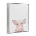 thumbnail image 2 of Stupell Industries Scandinavian Baby Farm Piglet with Pink Bubble Gum Gray Framed Giclee Art, 11 x 14, by Leah Straatsma, 2 of 7