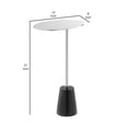 thumbnail image 5 of Benjara Frank 21" Side End Table- Oval Chrome Steel Top- Genuine Marble Base, 5 of 5