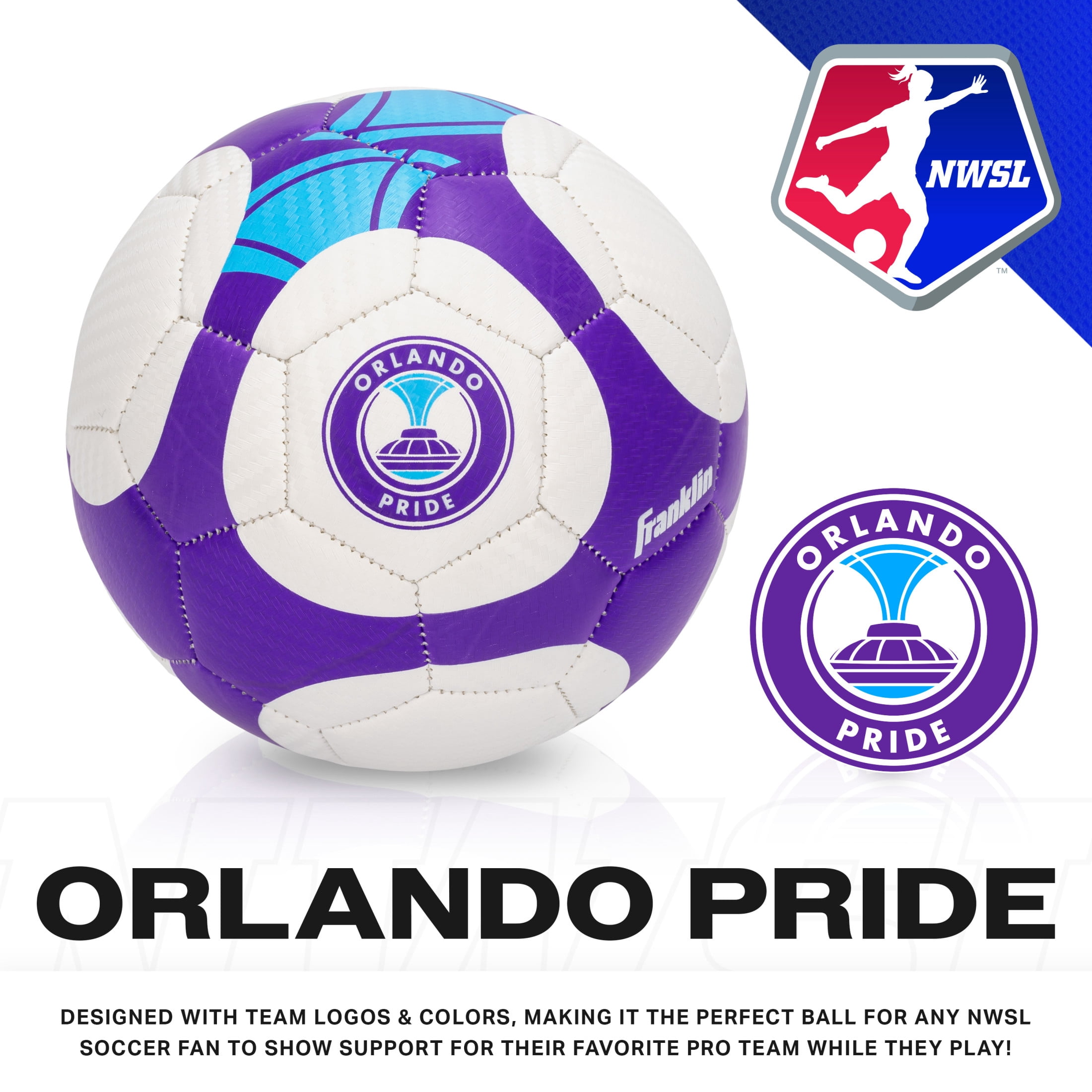 Franklin Sports NWSL Orlando Pride Soccer Ball - Kids Mini Size 1 Soccer Ball - Skill + Training Soccer Ball for Kids + Adults - Boys + Girls Soccer Ball - Air Pump Included