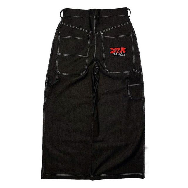 Pantalones vaqueros azules holgados de cintura alta a rayas desgastadas Y2k, Pantalones rectos de estilo informal de moda coreana, pantalones simples clásicos