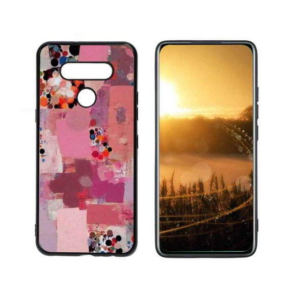 Compatible with LG Q51 Phone Case, Photo-Collage-Cute-Abstract-Art-2 Case Silicone Protective for Teen Girl Boy Case for LG Q51