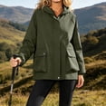 thumbnail image 2 of Htigea Fall Jackets for Women Full Zip Up Hooded Coat Lightweight Outdoor Active Jacket with Pockets Green XL, 2 of 7
