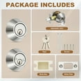 thumbnail image 2 of Uxcell Cylinder Deadbolt Door Lock Round Entry Front Door Handle Sets for Door Silver Tone, 2 of 7