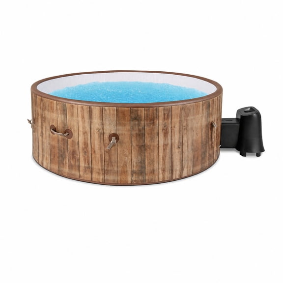 Vebreda 72 Inch Inflatable Hot Tub Spa with 120 Air Jets Electric Heater Pump and Cover for 4 to 6 Person Outdoor Use, Coffee