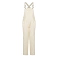thumbnail image 2 of UPPADA Denim Jumpsuit for Women Sleeveless Summer Rompers Bib Overalls Denim Wide Leg Long Jumpsuit Baggy Denim Bib Overalls Loose Jean Jumpsuit Stretchy Pants with Pockets Beige,XXL, 2 of 5