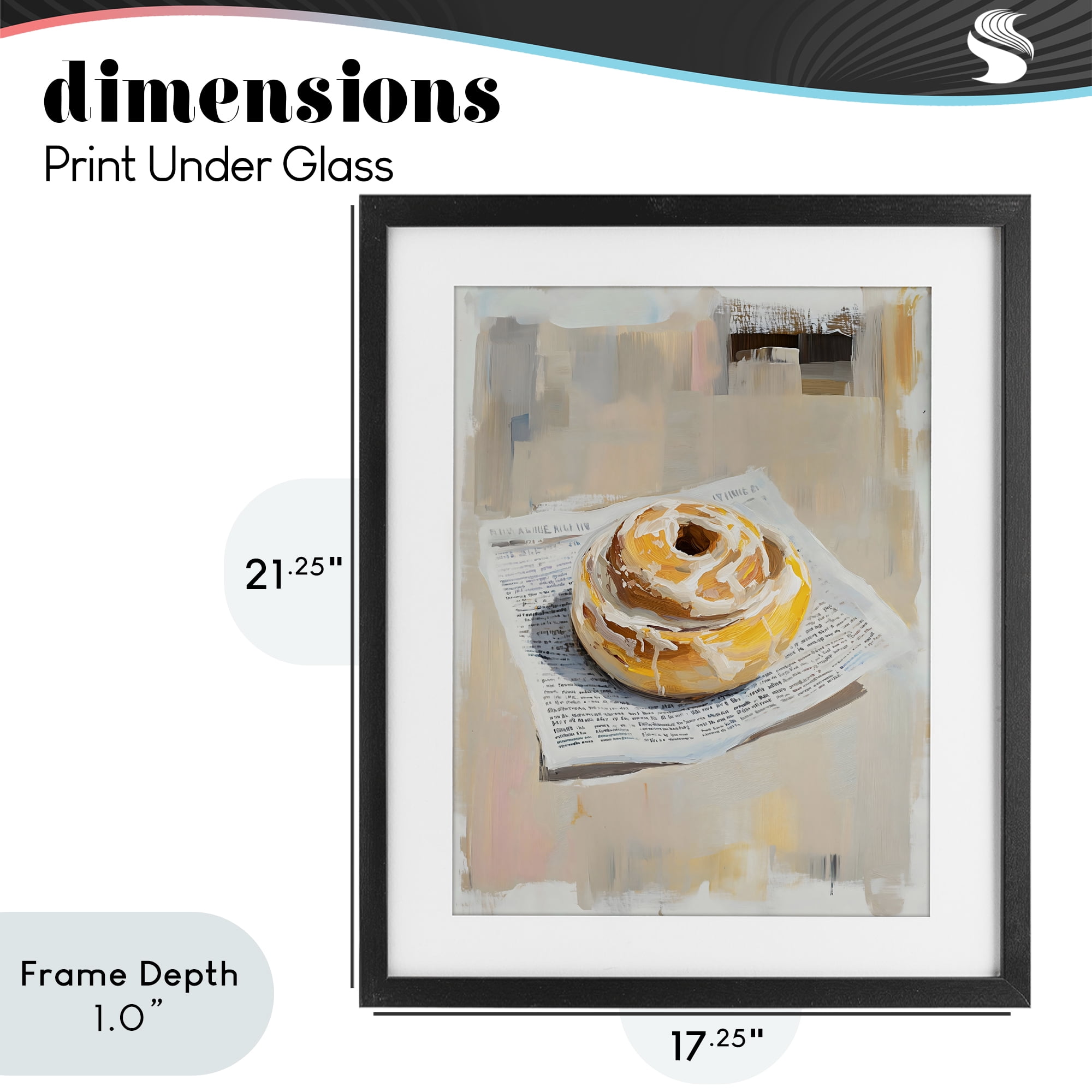 Stupell Industries Cinnamon Roll & Morning Paper Black Framed Print Under Glass, design by The Prints Vibe