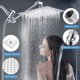 thumbnail image 4 of Regaderas para Ba&ntilde;o de Lluvia Alta Presion,10''Cabeza de Ducha de Lluvia,Brazo de Extensi&oacute;n de 11",Ducha de Mano de 3 Modes con Soporte,Manguera de 2M,Adecuado para Hogar,Ho, 4 of 7