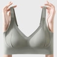 thumbnail image 6 of Women's Plus Wireless Bra, Full Coverage V Neck Bra with Adjustable Straps, Light Support Daily Comfort Bra | VerBelle,Green 2XL, 6 of 7