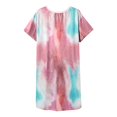 thumbnail image 6 of Womens Summer Casual Dresses Tie Dye Print Round Neck Short Sleeve Mid Length Loose Dress Streetwear, 6 of 8