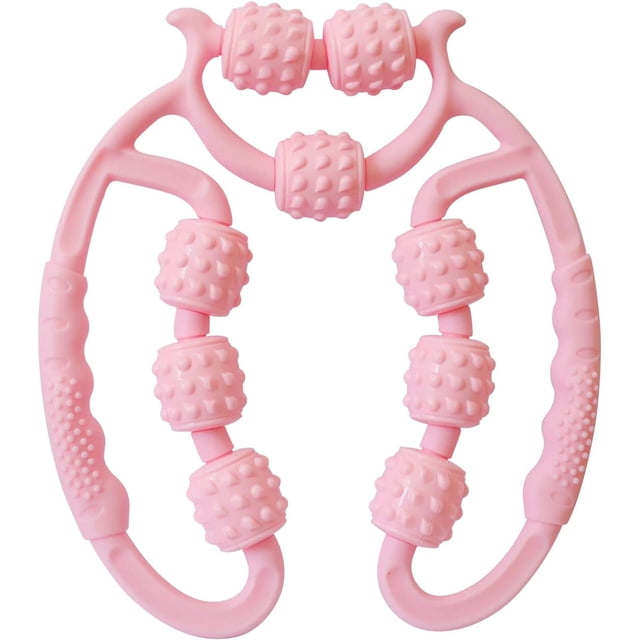 Jinsinto Fit Roll Pro Massager Cellulite Trigger Point Massage Roller, Multifunctional for Neck, Arms, Legs, Tissue Pain Relief and Deep Fascia Release Pink