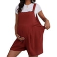 thumbnail image 7 of Hpgjzj Maternity Short Overalls Adjustable Straps Cotton Blend Loose Fit Casual Pregnancy Romper with Pockets, 7 of 7