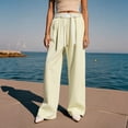 thumbnail image 4 of EDFBUYKRS Female Women Pants Casual Sweatpants Women Petite Short Set Women's Casual Pants Lace Trim Straight Leg Pants Comfortable Breathable Summer Fall Travel Outdoor Everyday Wear L, 4 of 5