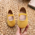 thumbnail image 2 of Krdevn Toddler Girls Solid Suede Elastic Strap Mary Jane Flats Dress Shoes Color:Yellow,Size:2-2.5 Years, 2 of 9