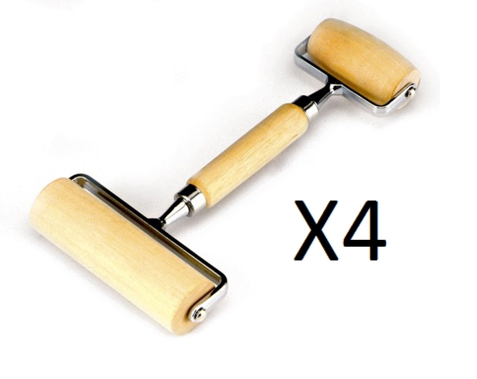 Norpro Deluxe Wood Pastry and Pizza Roller 9 Inches (Pack of 4