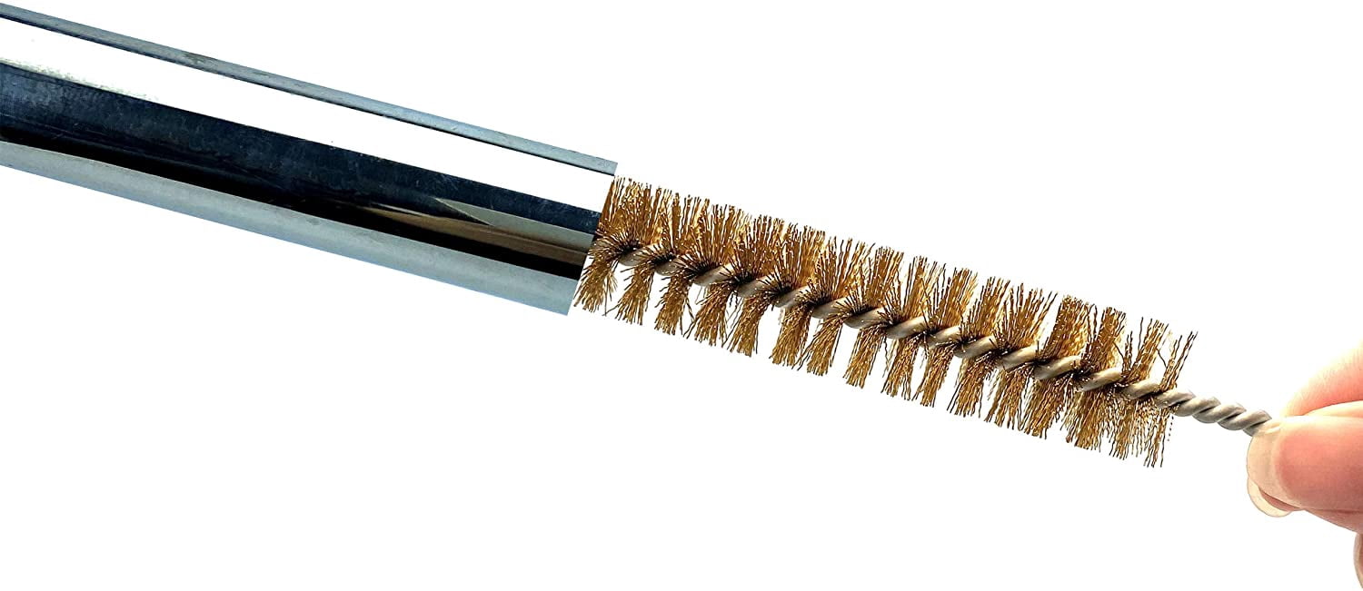 Pipe Cleaning Brush Set with Brass Bristles, 9 Piece Variety Pack for Auto Parts, Bottles,Tubes, Etc.