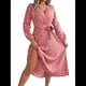thumbnail image 1 of Vestido Plisado de Larga con Cuello en V y Lunares para Mujer, Informal, Holgado y con Cinturón Rosa S, 1 of 10