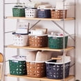 thumbnail image 2 of CSChome Storage Basket Hollow Out Storage Basket Large Capacity Deep Contrast Color with Handle Hole, 2 of 7