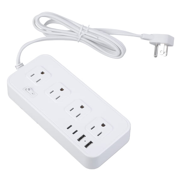 TwhqxjCN 2Prong Flat Plugs Power Strips 5ft Extension Cord 8 Outlets 2 USB 2 Type C Port 2000J Surges Protectors US Adapter