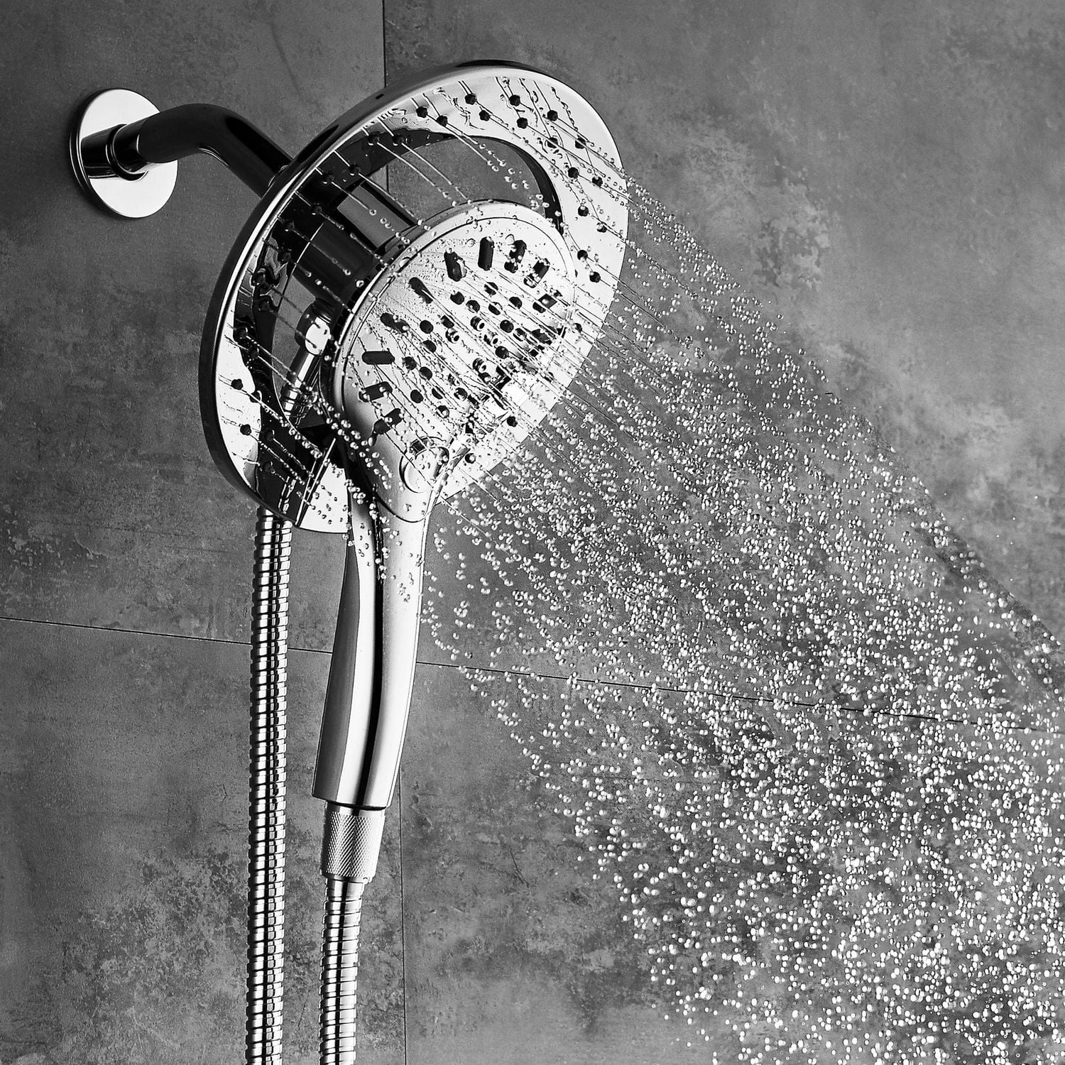 The akuaplus® - Magnetic 6-Settings Hand Shower push button.