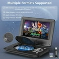 thumbnail image 4 of 11.5" Portable DVD Player for Kids and Car, 9.5" Swivel HD Screen with 4-6 Hours Built-in Battery, Support Sync Screen to TV, Support SD Card/USB/Multiple Disc Formats (Black), 4 of 7