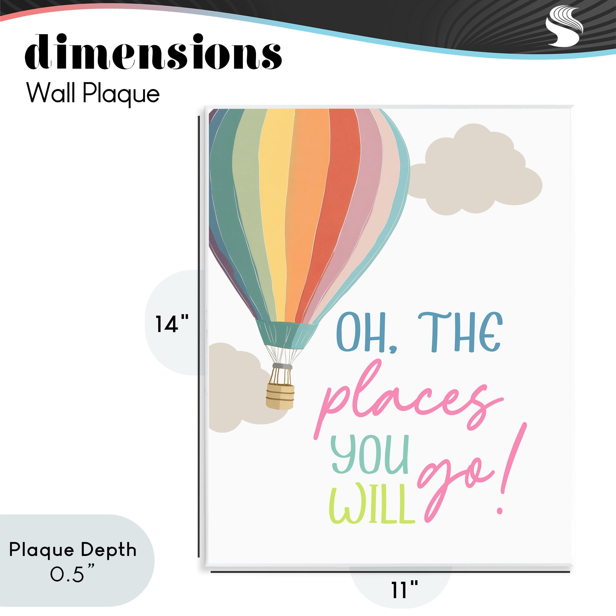 Stupell Industries The Places You Will Go Wall Plaque Art, design by Christine Simpson Art
