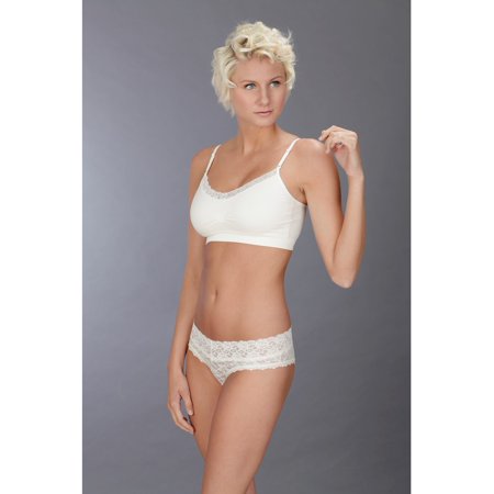 Coobie - Seamless One Size V-Neck Lace Trim Adjustable Strap Bra 9042 NEW - Walmart.com