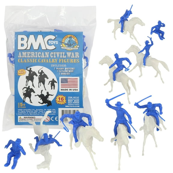 BMC Classic Marx Western Cavalry - 16pc Blue Plastic Figure Playset