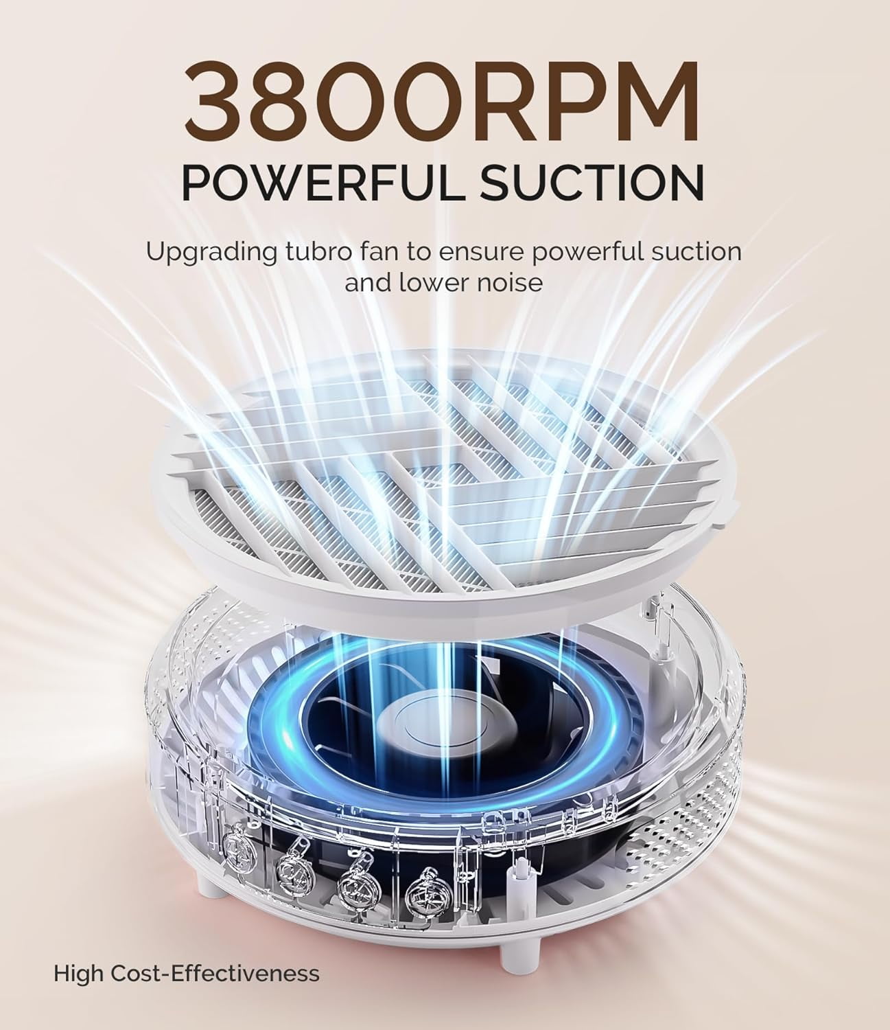 MelodySusie HPro Nail Dust Collector,Compact Vacuum Fan with Reusable Filter, Powerful Dust Suction Machine for Acrylic Nail Polishing, Salon & Home