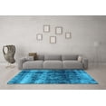 thumbnail image 3 of Ahgly Company Indoor Round Oriental Light Blue Industrial Area Rugs, 5' Round, 3 of 4