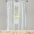 thumbnail image 3 of Ambesonne Anchor Curtains, Floral Art Marine, Pair of 28"x84", Black White, 3 of 5