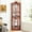 Oak, variant on Push - to - Open Glass Doors - 120V 4W Lighting Included - Empty Corner in Living Room - Store Wine and Antiques