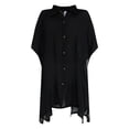 thumbnail image 6 of Time and Tru Women's Button Down Cover-Up, Black Soot, Sizes 2XL/3XL, 6 of 6