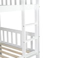 thumbnail image 5 of Sesslife Twin Over Twin Bunk Bed with Trundle, Wood Twin Over Twin Convertible Bunk Bed with Guardrails, Ladder, Bunk Bed for Kids, Dorm, Bedroom, White, 5 of 8