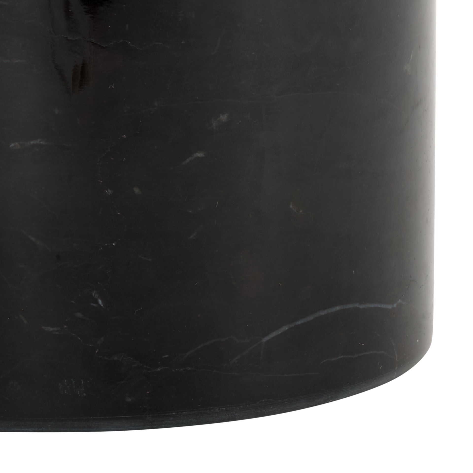 Safavieh Couture Tanyarose Metal and Marble Round End Table, Black/Black
