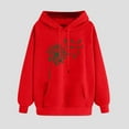 thumbnail image 2 of VBTAPA Women's St Patrick's Day Hooded Sweatshirt Lucky Clover Graphic Print Casual Irish Pullover Hoodies with Kangaroo Pocket Red S, 2 of 5