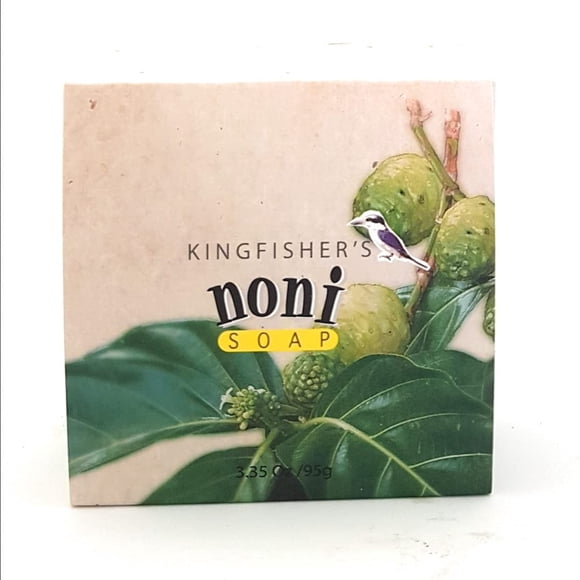 Kingfisher's Noni Premium Soap Jabón natural para pieles sensibles hecho a mano con extracto de aceite de noni y polvo de hoja para una limpieza suave e hidratación 95 g