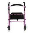 thumbnail image 3 of NOVA Medical Products GetGo Classic Rollator Walker, Rolling Walker for Height 5’4 - 6 inch, Seat Height is 22.25 inch, Classic Standard, Pink, 3 of 6