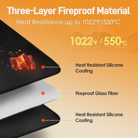 Heat Resistant Mats for Countertop - Fireproof 15x18 in Heat Resistant Mats for Air Fryer - Hot Pad Air Fryer Mat Compatible with Ninja,COSORI,Cuisinart for Coffee Maker, Toaster